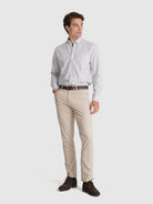 CALÇAS ALGODÃO BEGES REGULAR FIT MR. BLUE