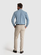 CAMISA ALGODÓN AZUL MANGA LARGA REGULAR FIT MR. AZUL