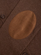 BROWN CASHMERE PULLOVER WITH REGULAR FIT MR ELBOW PADS. BLUE