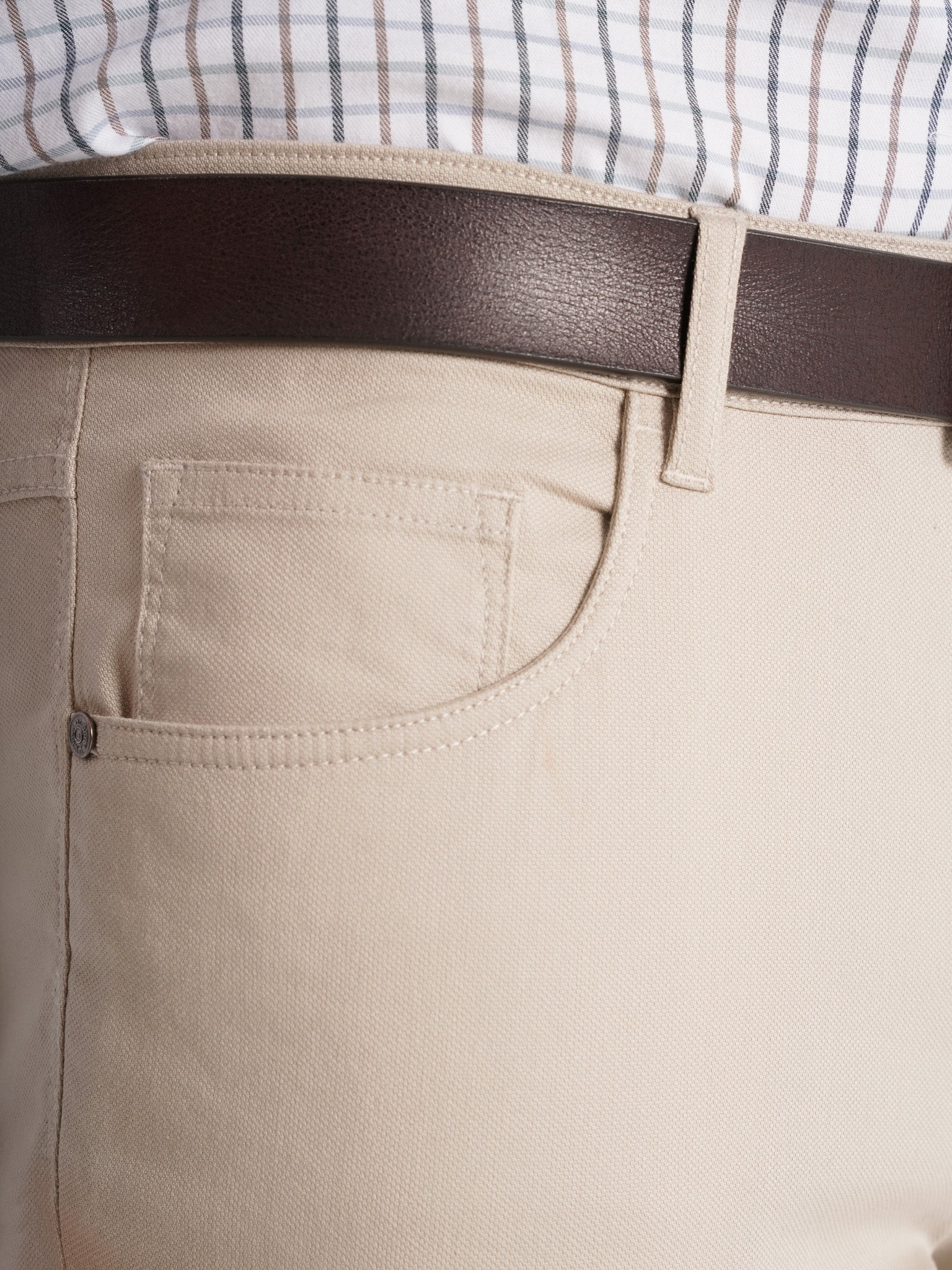 CALÇAS ALGODÃO BEGES REGULAR FIT MR. BLUE