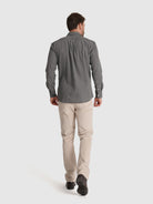 CAMISA ALGODÓN GRIS MANGA LARGA REGULAR FIT MR. AZUL