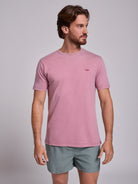 T-SHIRT ALGODÃO ROSA MANGA CURTA REGULAR FIT MR. BLUE