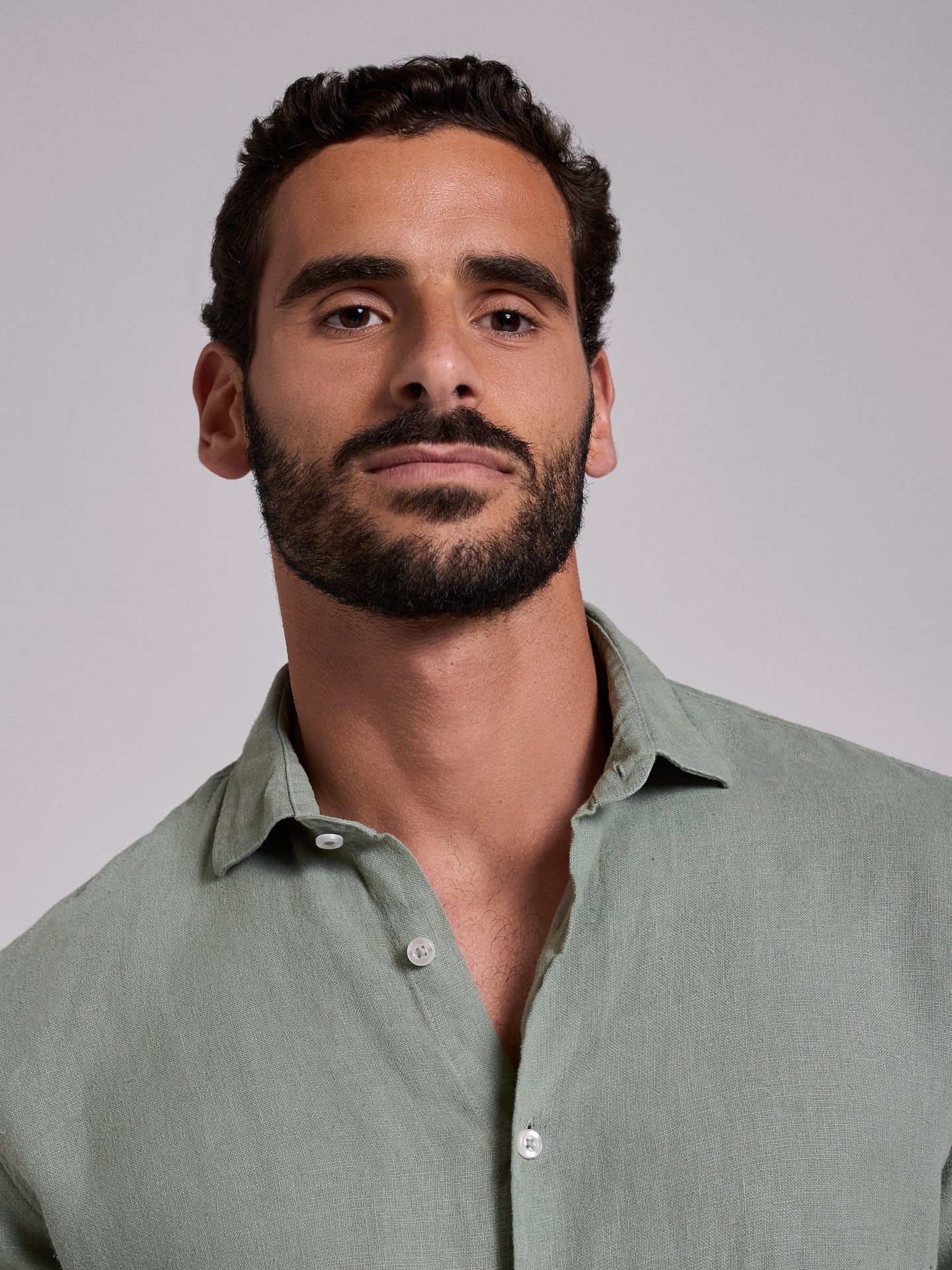 CAMISA LINHO VERDE MANGA COMPRIDA TAILORED FIT MARK BELLUCCI