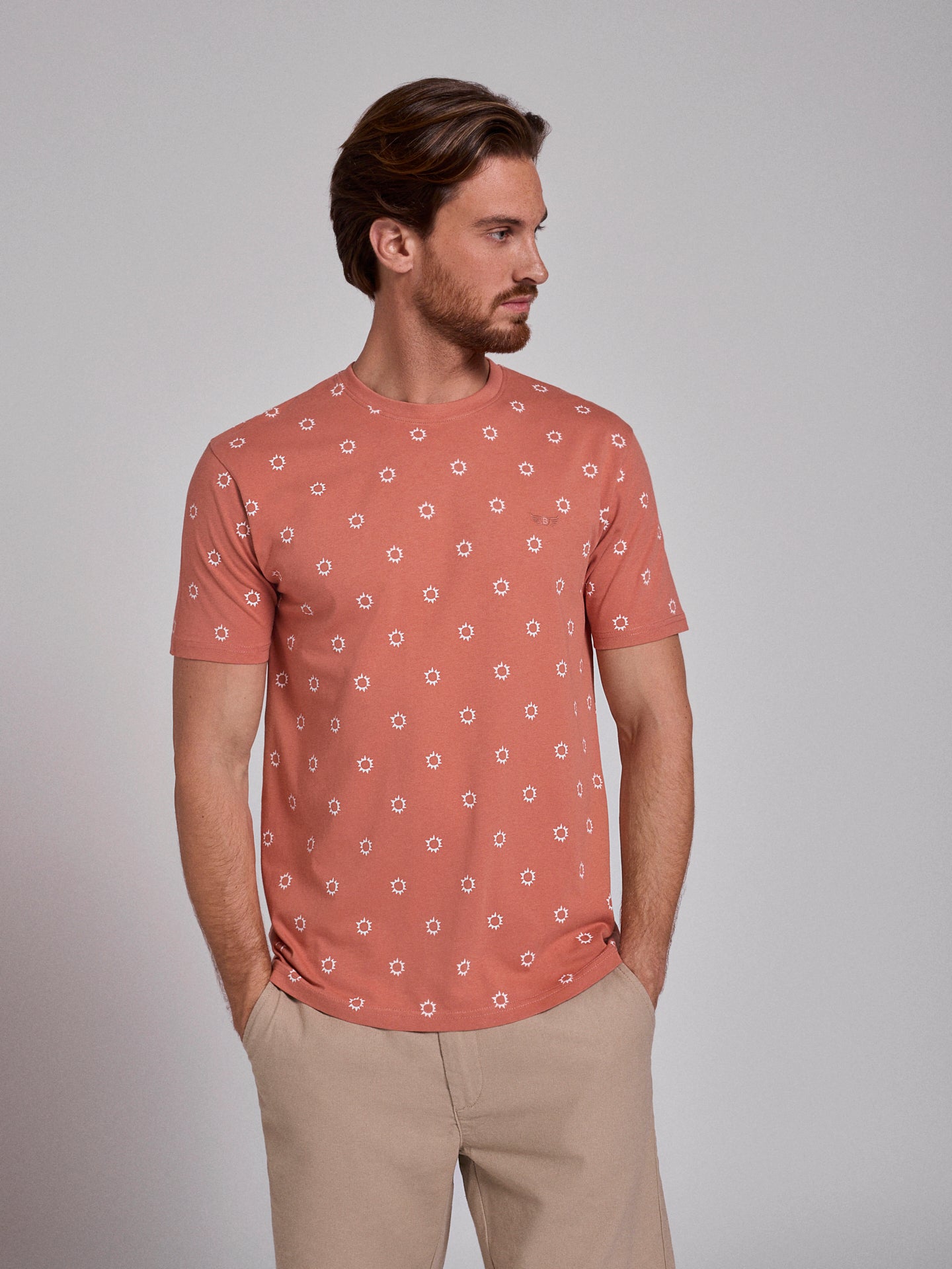 CAMISETA ALGODÓN ROSA MANGA CORTA REGULAR FIT MR. AZUL