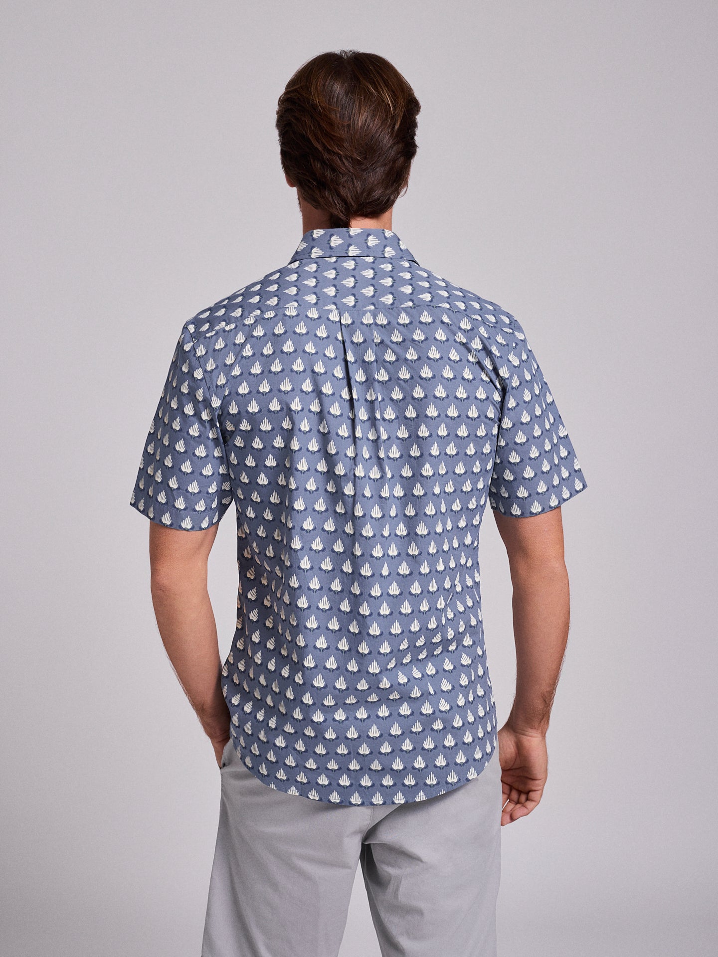 Camisa Algodão Azul Manga Curta Regular Fit Mr. Blue