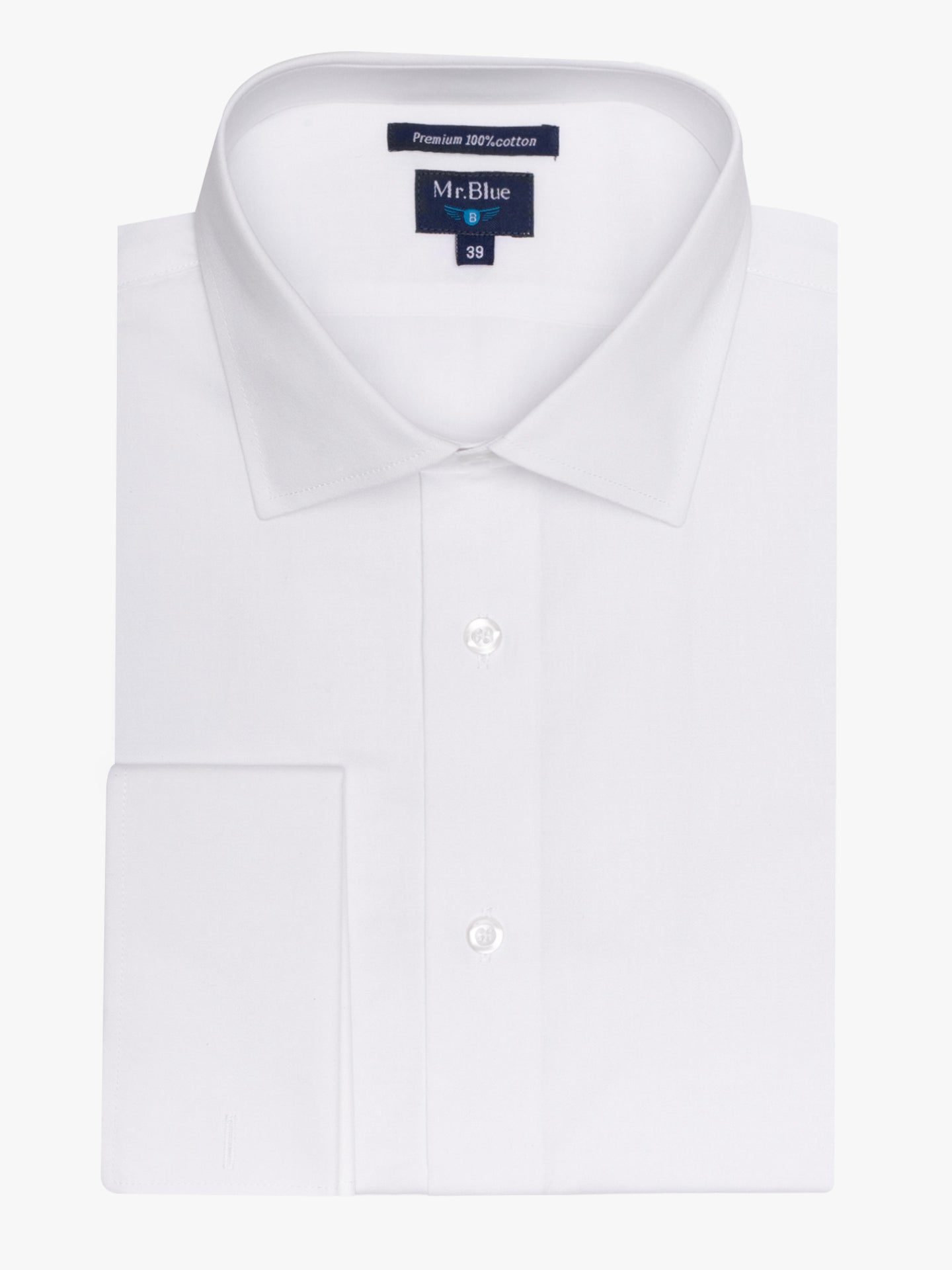CAMISA ALGODÃO BRANCA MANGA COMPRIDA CLASSIC FIT MR. BLUE