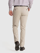 Calça Algodão Beges Slim Fit Mr. Blue