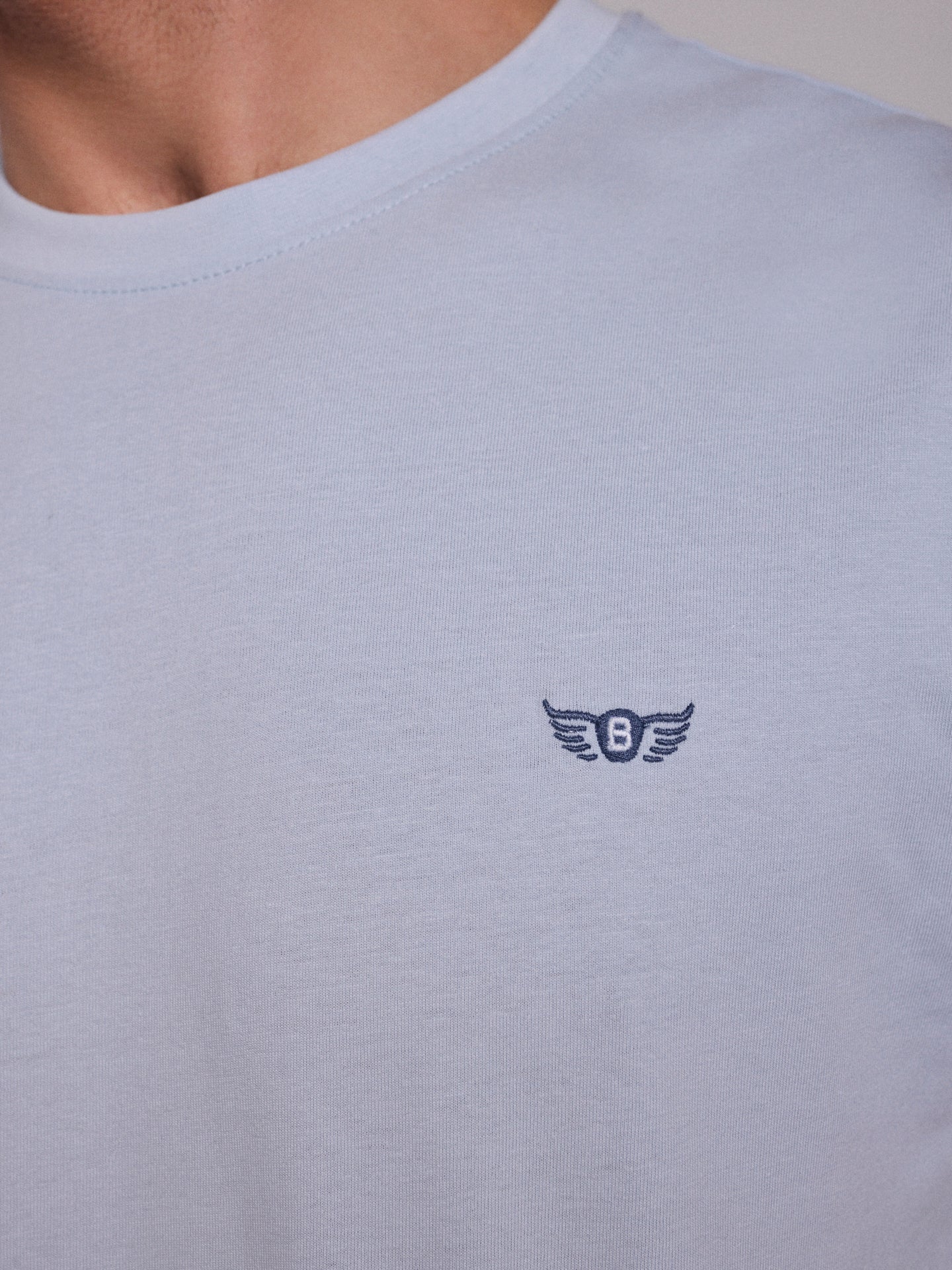 T-shirt Algodão Azul Manga Curta Regular Fit Mr. Blue