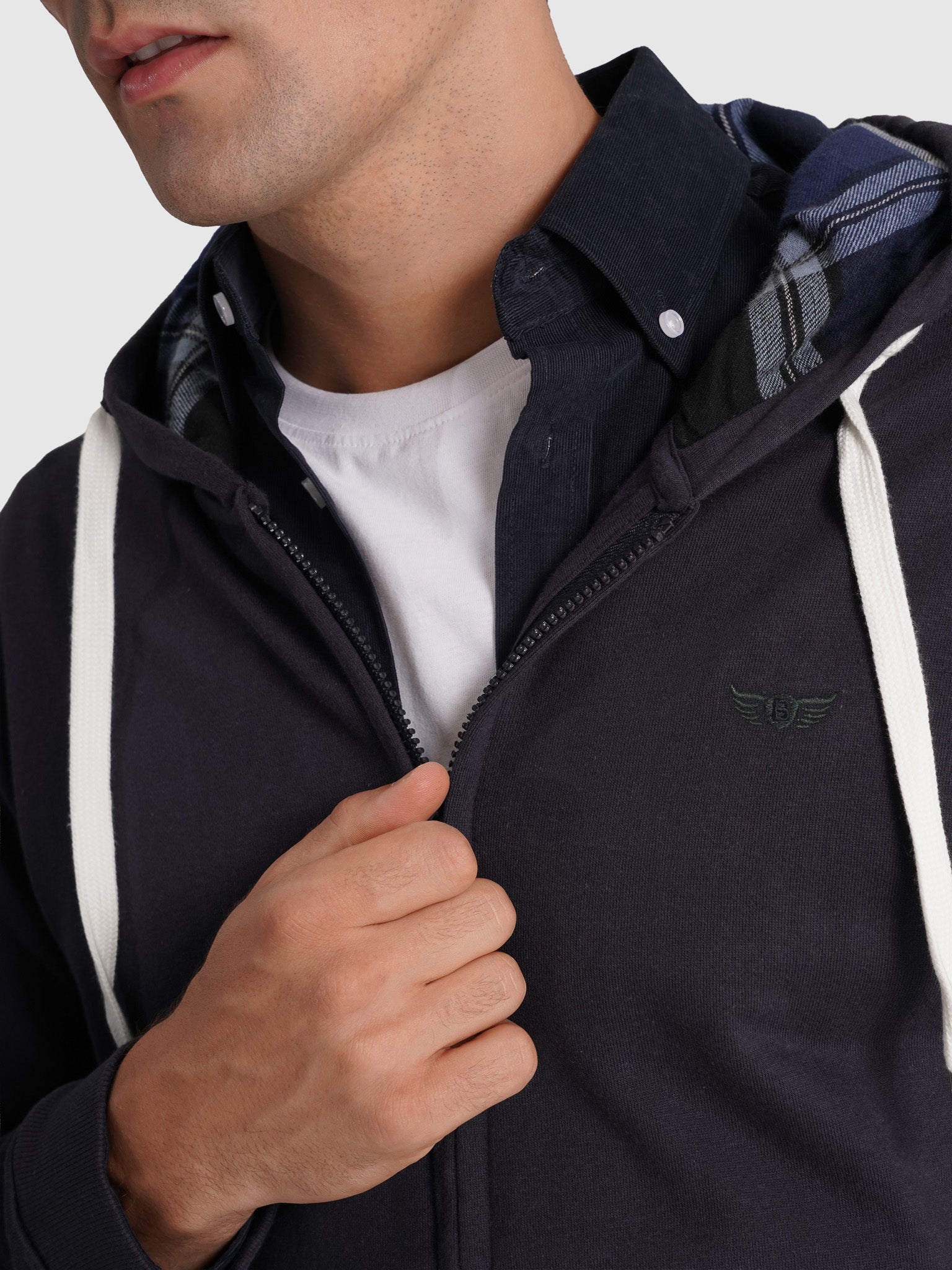 Hoodie Algodão Azul Manga Comprida Regular Fit Mr. Blue