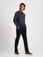T-SHIRT ALGODÃO AZUL MANGA COMPRIDA REGULAR FIT MR. BLUE
