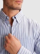 BLUE REGULAR FIT MR SHIRT. BLUE