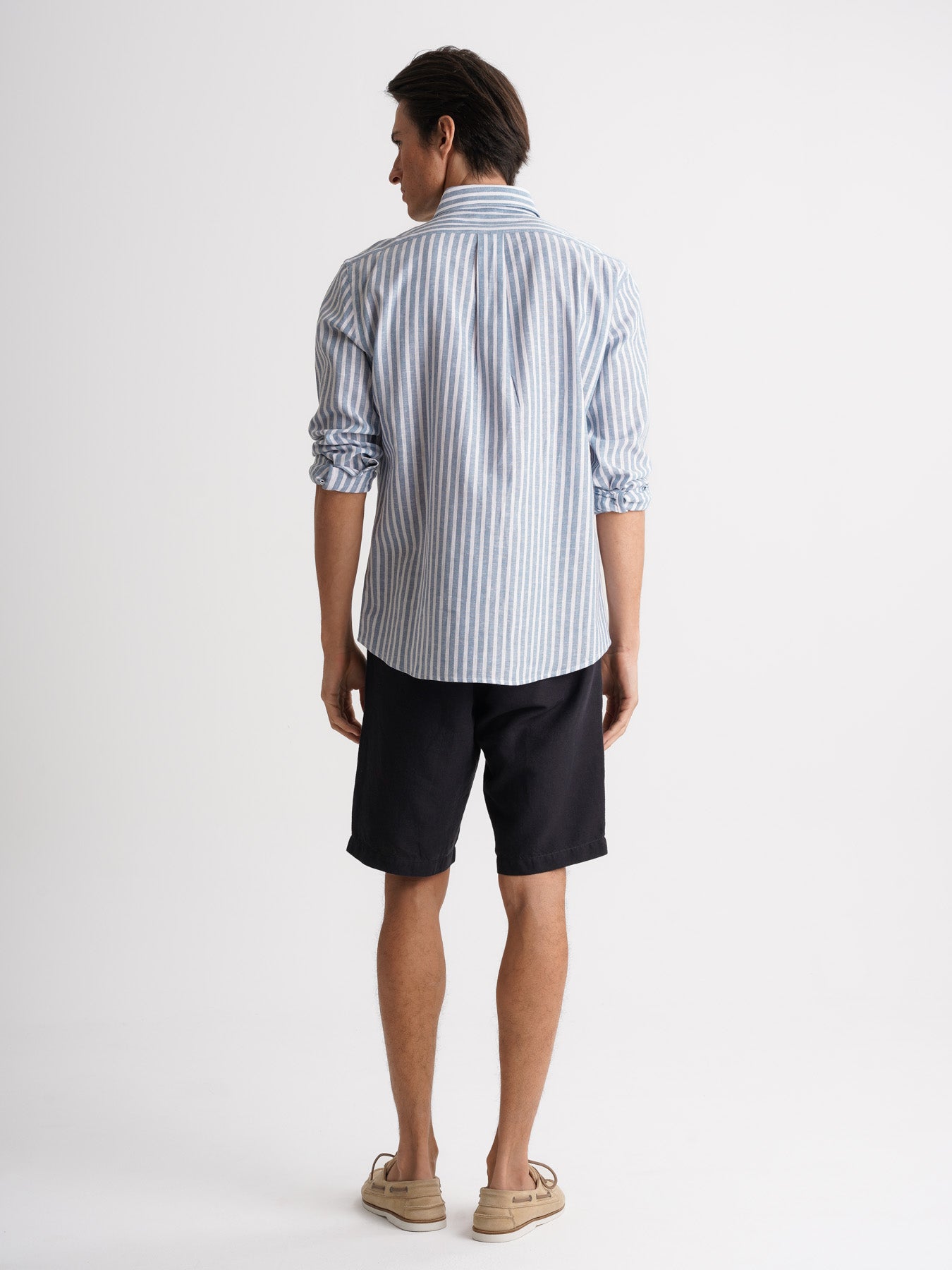 Camisa Regular Fit Linho Azul Mr. Blue