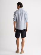 Camisa Regular Fit Linho Azul Mr. Blue