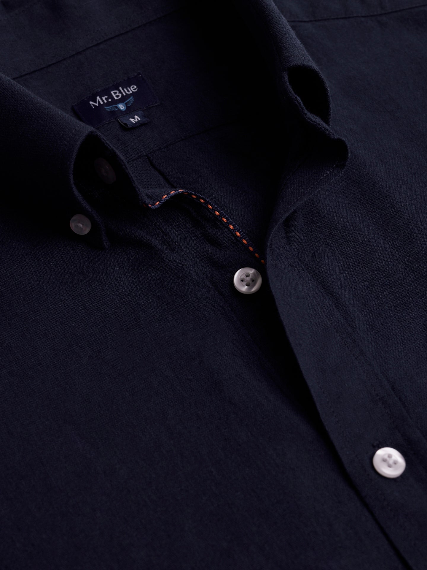 Camisa Regular Fit Linho Azul Mr. Blue