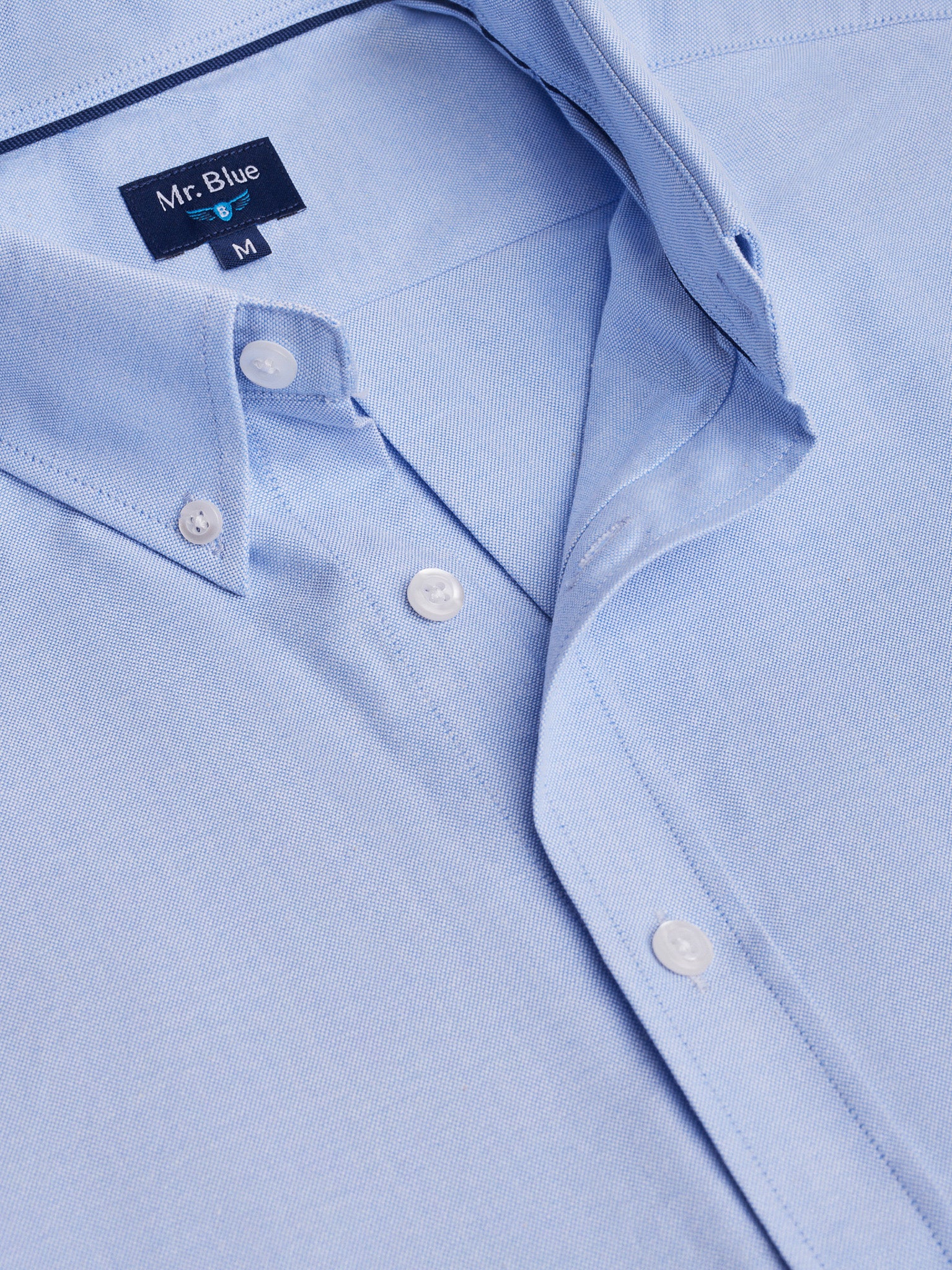 Camisa Algodão Azul Manga Comprida Regular Fit Mr. Blue