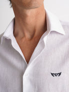 Camisa Slim Fit Linho Branca Mr. Blue
