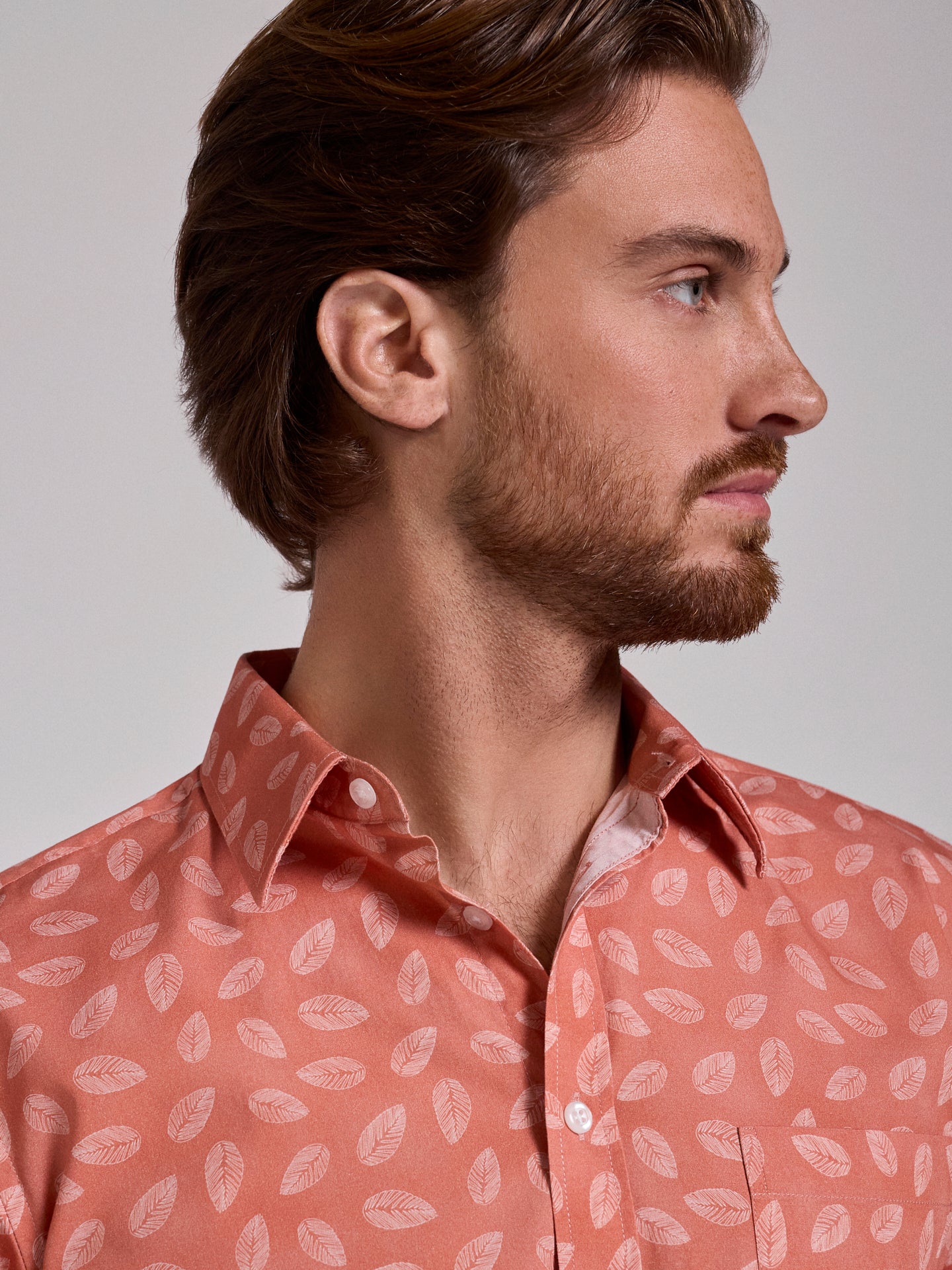 Camisa Algodão Laranja Manga Curta Regular Fit Mr. Blue