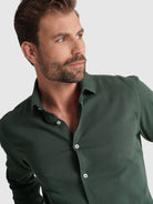 Camisa Algodão Verde Manga Comprida Regular Fit Mr. Blue