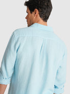 CAMISA LINHO TAILORED FIT AZUL LISA MARK BELLUCCI