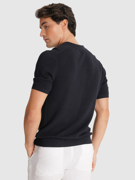 POLO REGULAR FIT MANGA CORTA AZUL MARK BELLUCCI