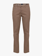 BEIGE SLIM FIT STRUCTURED TROUSERS MR. BLUE
