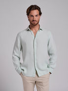 CAMISA LINHO VERDE MANGA COMPRIDA TAILORED FIT MARK BELLUCCI