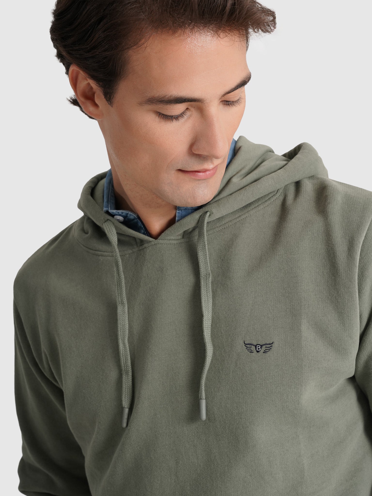 Hoodie Verde Manga Comprida Regular Fit Mr. Blue