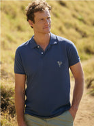 Polo Azul Manga Curta Regular Fit Mr. Blue