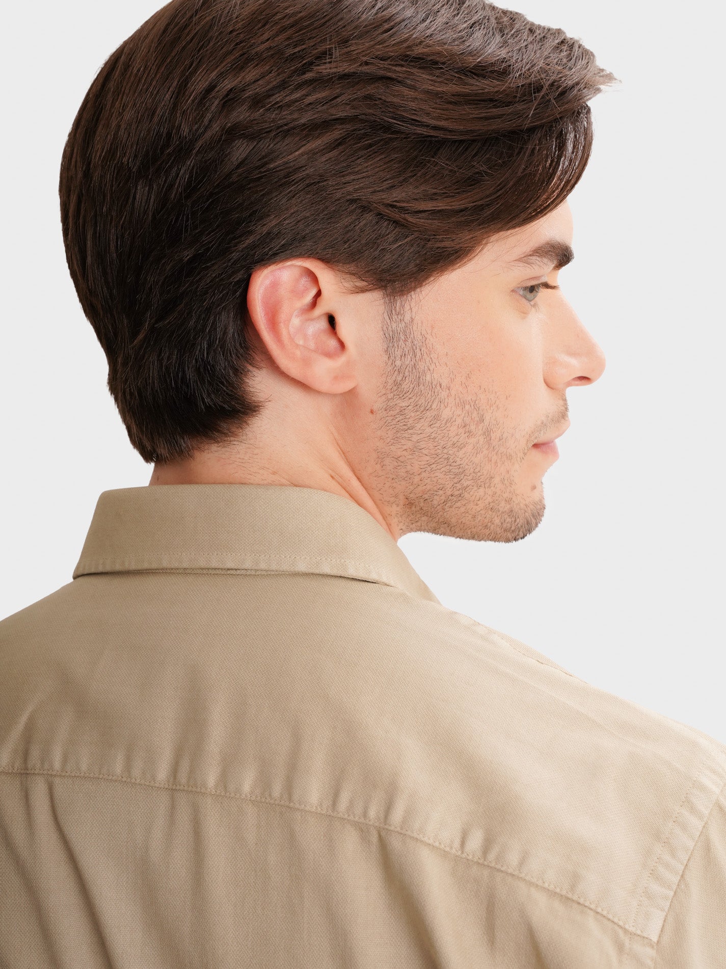BEIGE TAILORED FIT MR SHIRT. BLUE