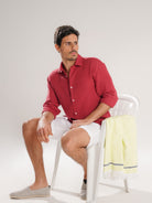 CAMISA BORDEAUX MANGA COMPRIDA TAILORED FIT MARK BELLUCCI