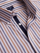 Camisa Algodão Castanha Manga Comprida Regular Fit Mr. Blue