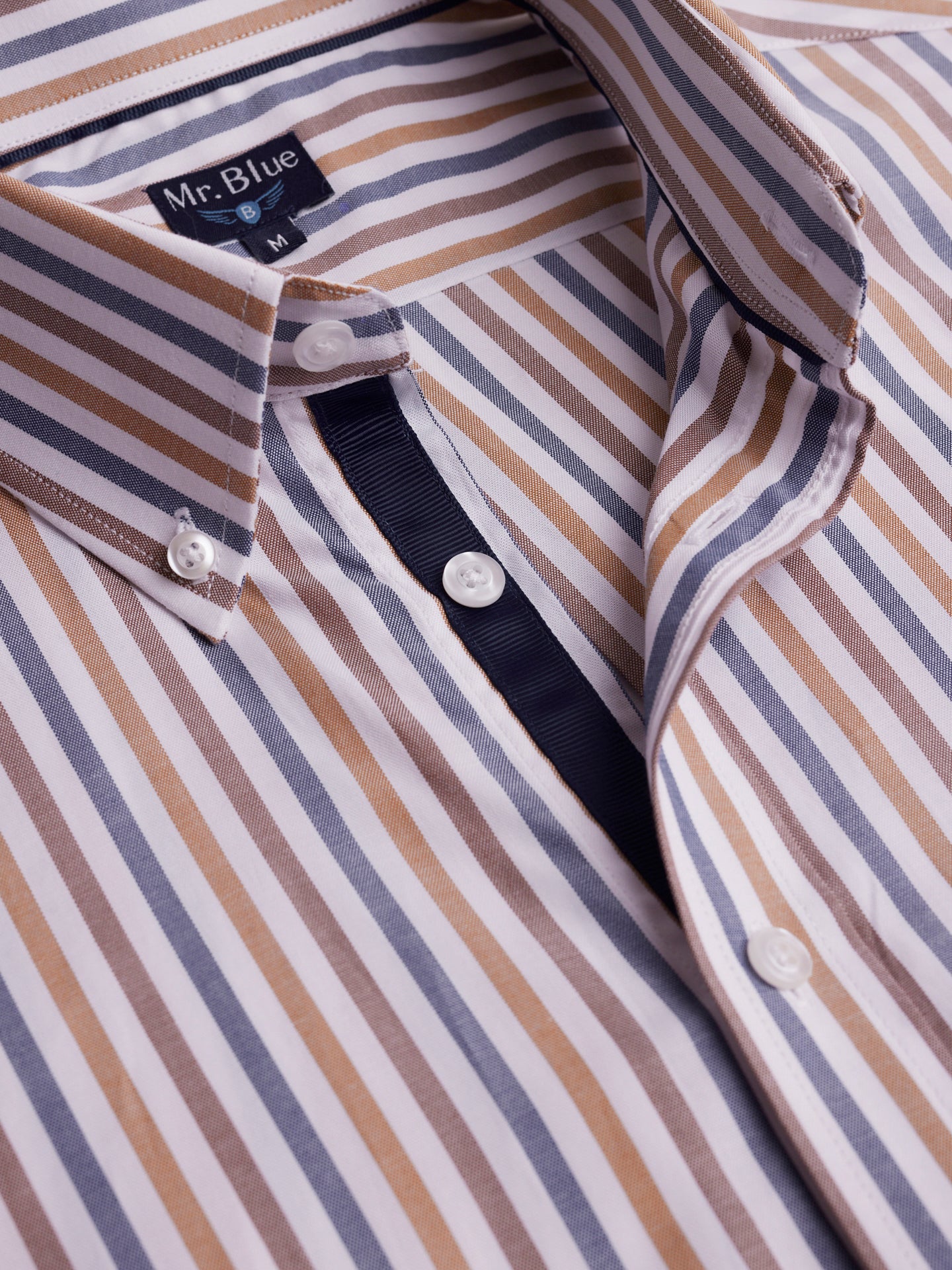 Camisa Algodão Castanha Manga Comprida Regular Fit Mr. Blue