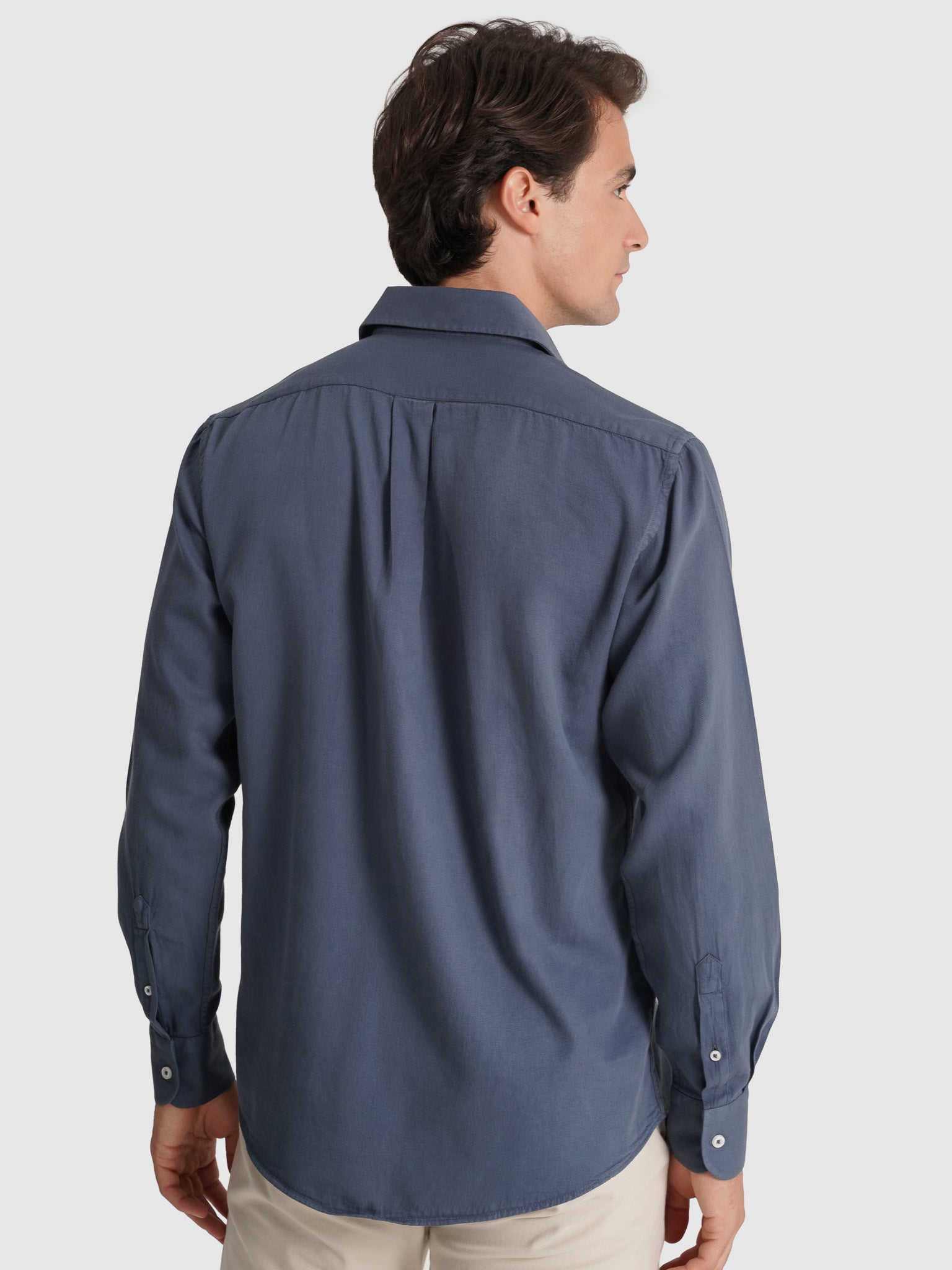 CAMISA ALGODÓN AZUL MANGA LARGA REGULAR FIT MARK BELLUCCI