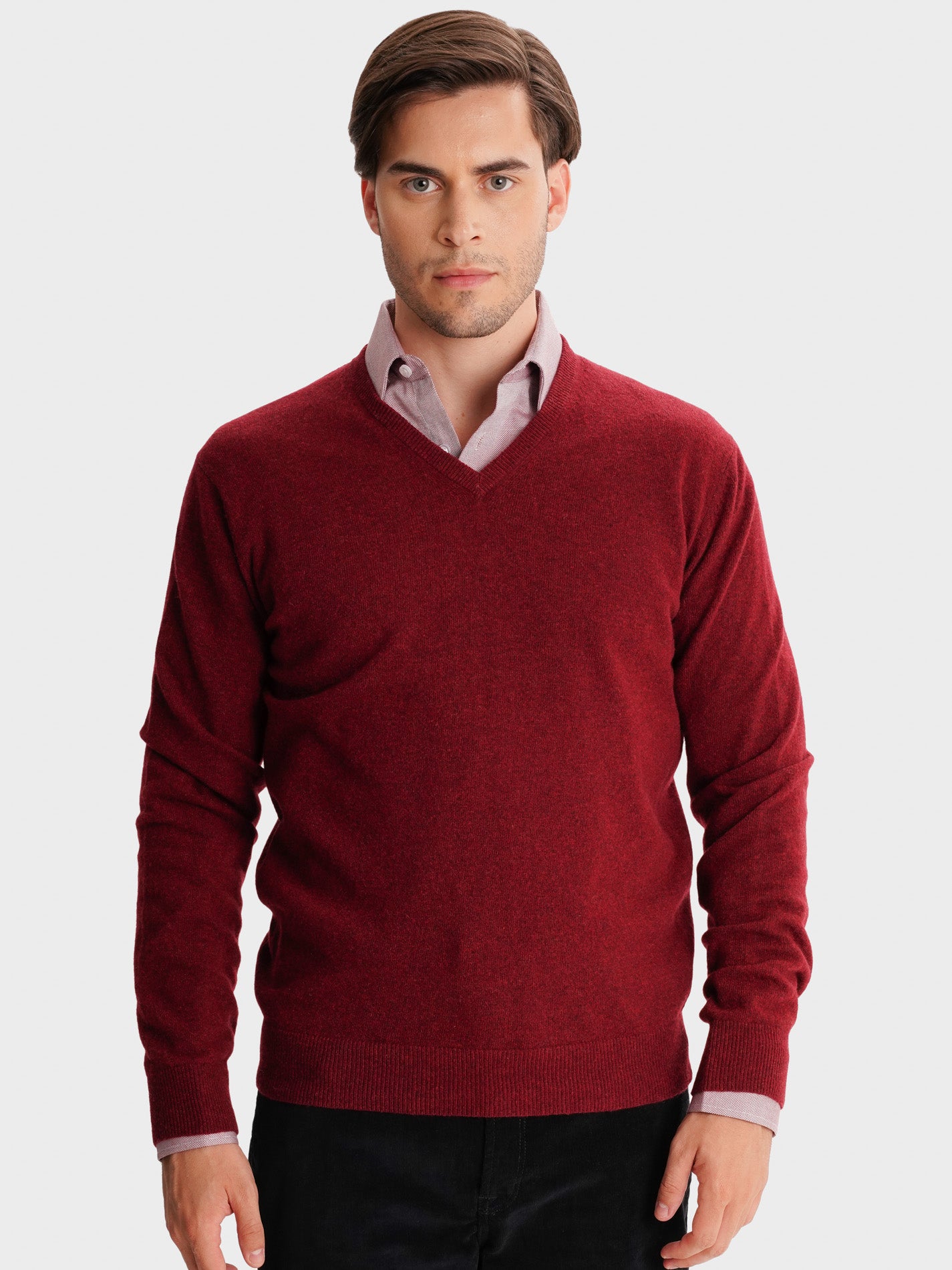 RED THICK PULLOVER WITH REGULAR FIT MR ELBOW PADS. BLUE