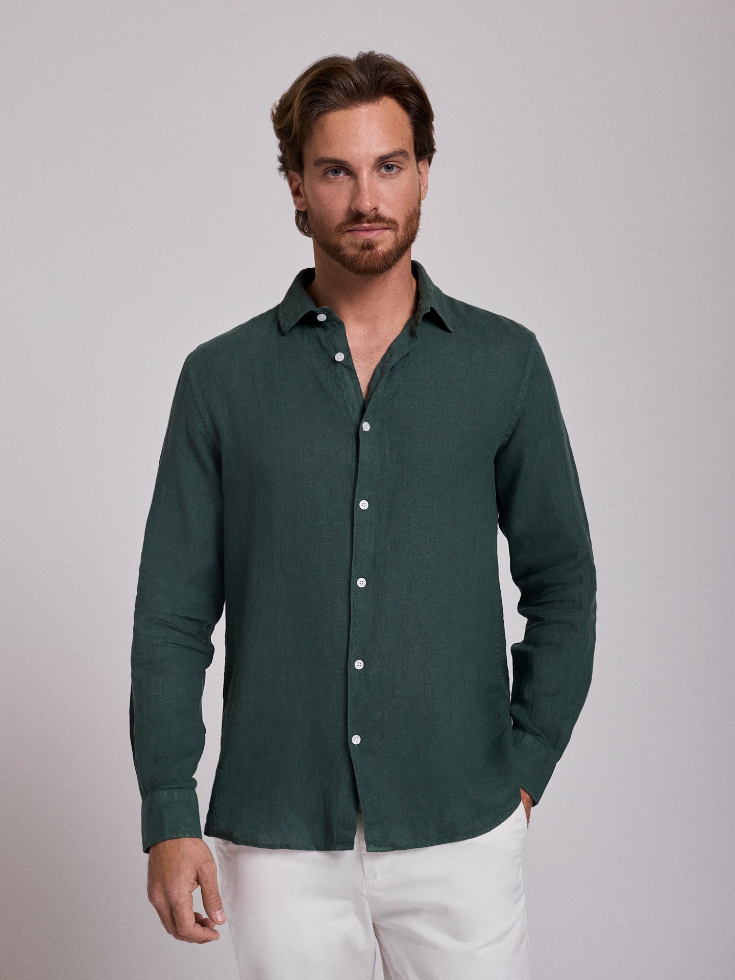 CAMISA VERDE MANGA COMPRIDA TAILORED FIT MARK BELLUCCI