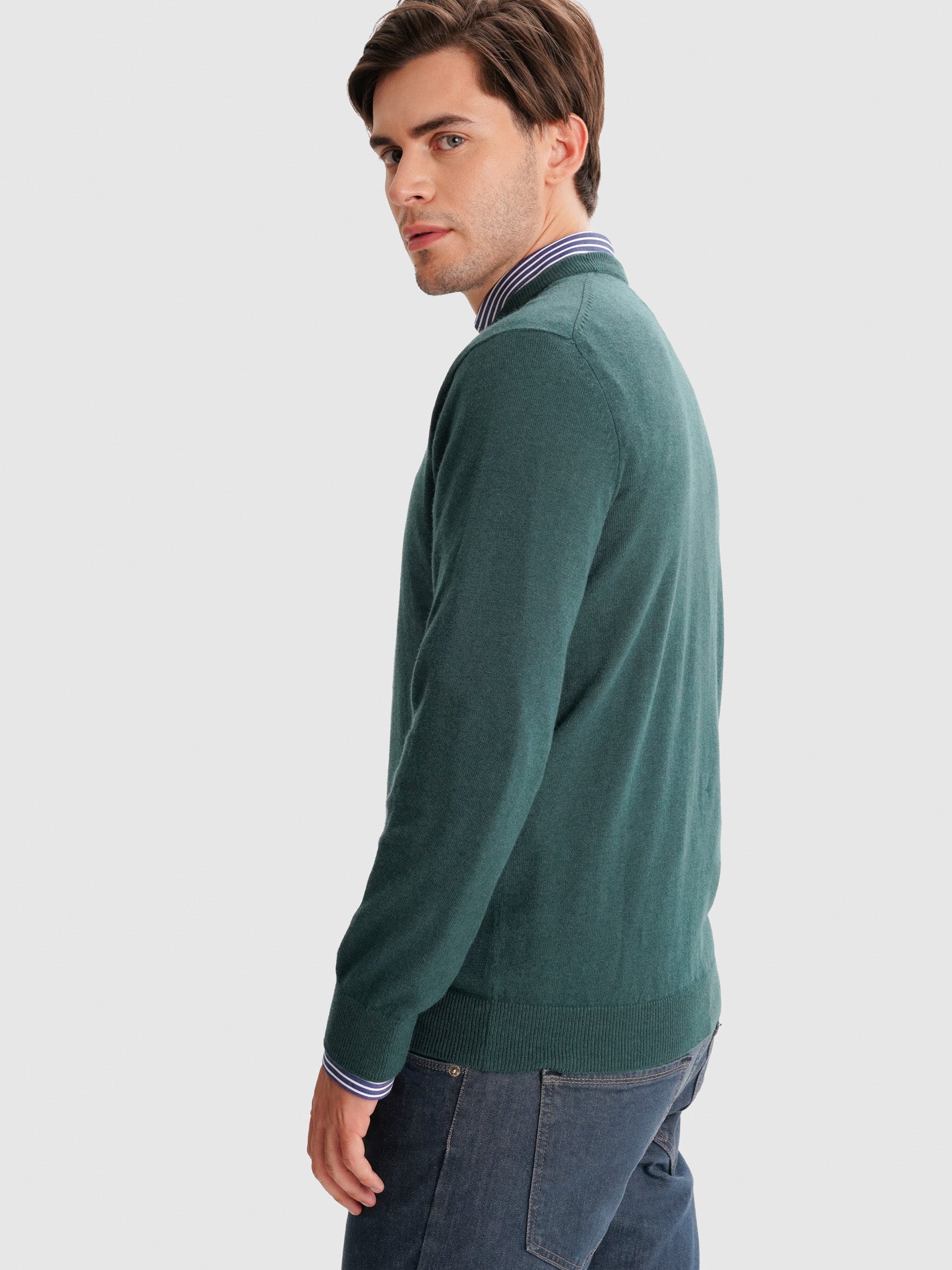 GREEN THIN PULLOVER LONG SLEEVE REGULAR FIT MR. BLUE