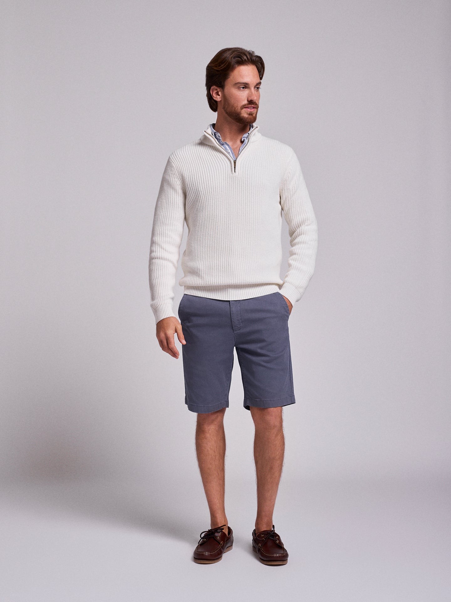 Pullover Algodão Branco Manga Comprida Regular Fit Mr. Blue