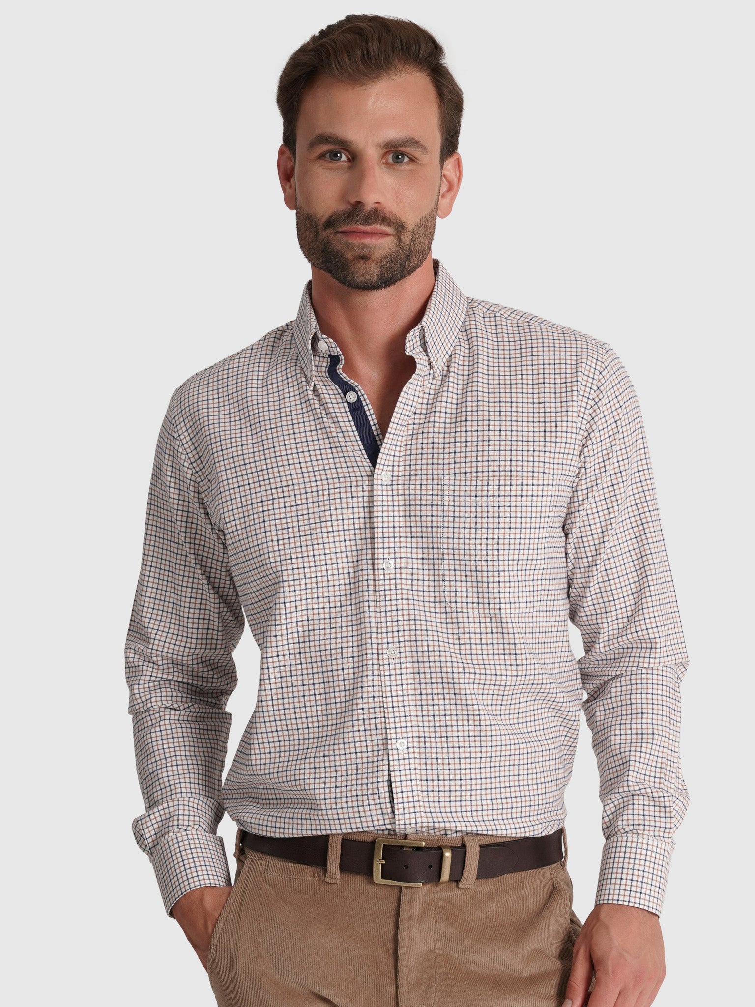 Camisa Algodão Azul Manga Comprida Regular Fit Mr. Blue