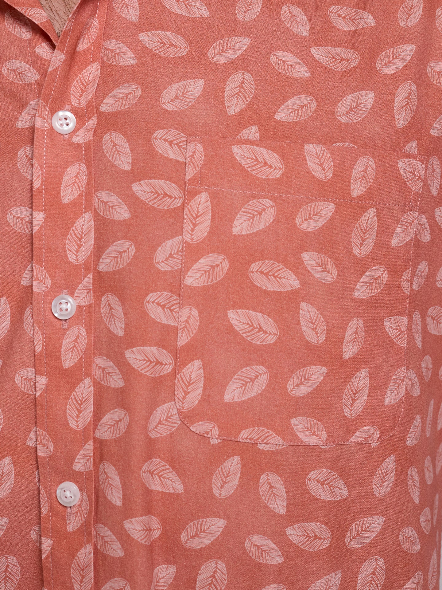 Camisa Algodão Laranja Manga Curta Regular Fit Mr. Blue