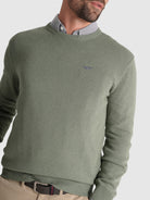 Pullover Lã Verde Manga Comprida Regular Fit Mr. Blue