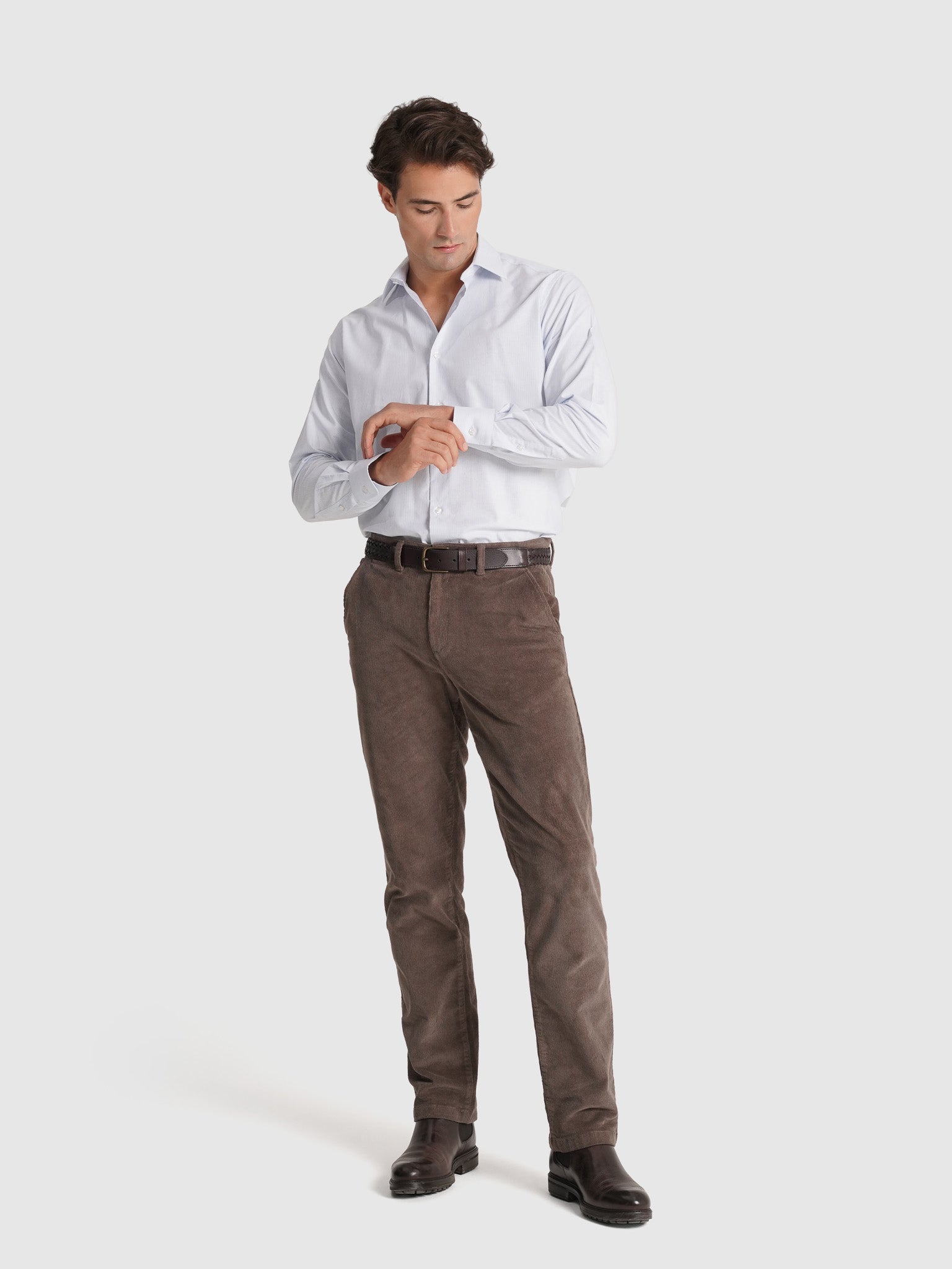 Camisa Algodão Azul Manga Comprida Classic Fit Mr. Blue