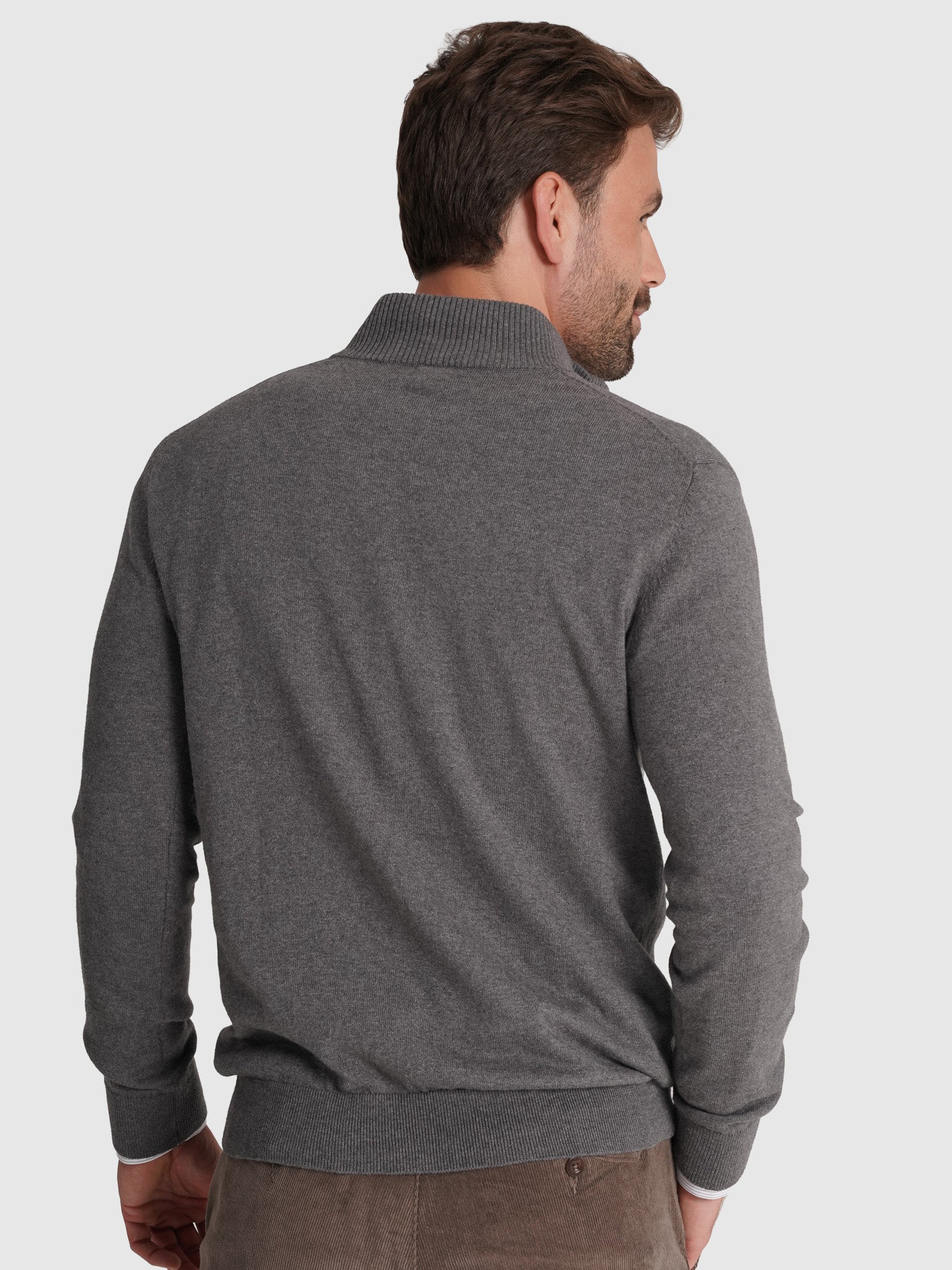 Pullover Caxemira Cinzento Manga Comprida Regular Fit Mr. Blue