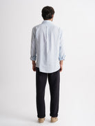 Camisa Regular Fit Linho Azul Mr. Blue