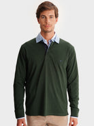 RUGBY GREEN COTTON LONG SLEEVE REGULAR FIT MR. BLUE