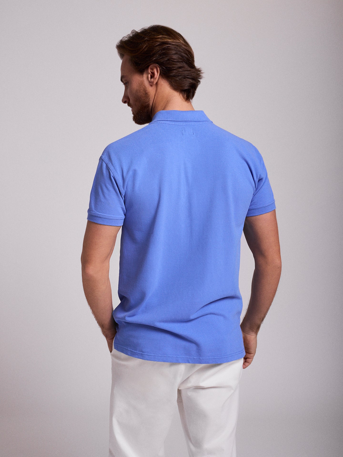 Polo Azul Manga Curta Regular Fit Mr. Blue