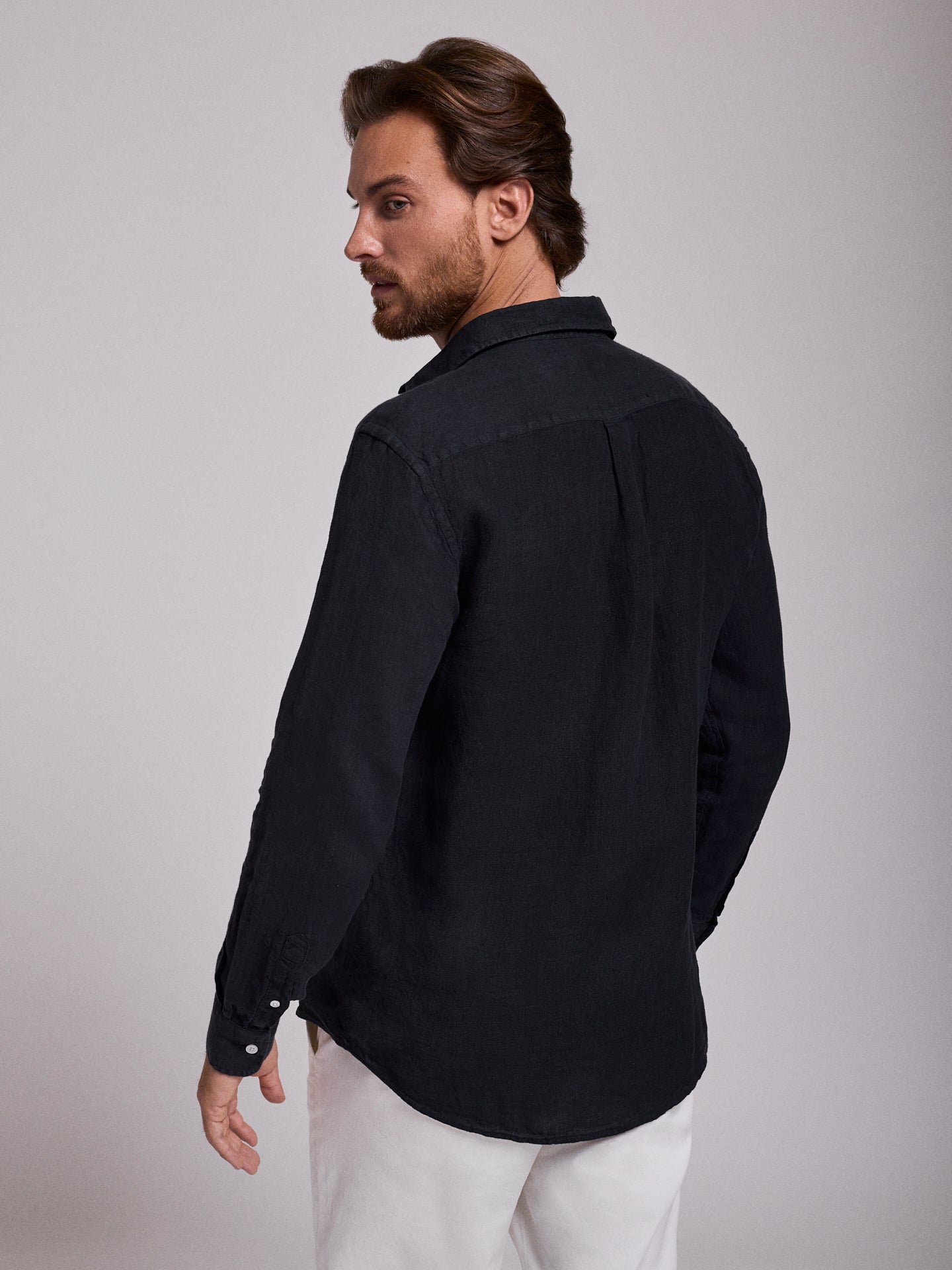 CAMISA LINHO CINZENTA MANGA COMPRIDA TAILORED FIT MARK BELLUCCI