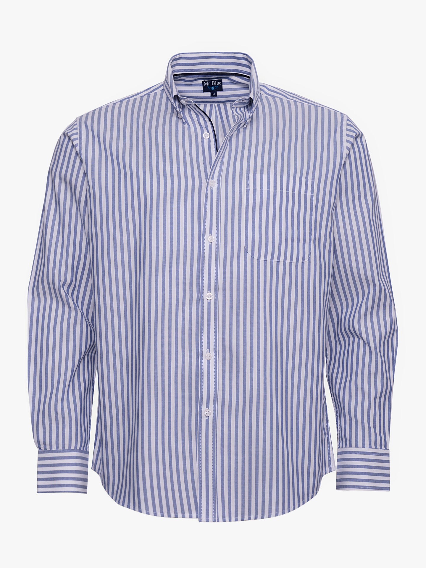 Camisa Algodão Azul Manga Comprida Regular Fit Mr. Blue