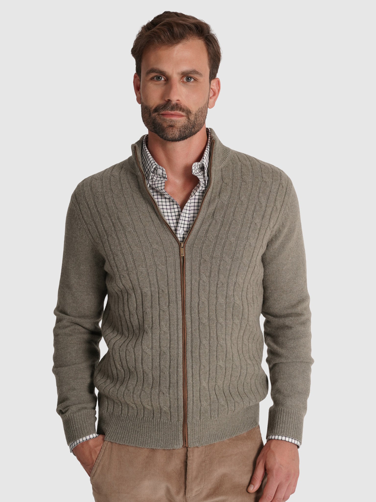 Pullover Lã Verde Com Cotoveleira Regular Fit Mr. Blue