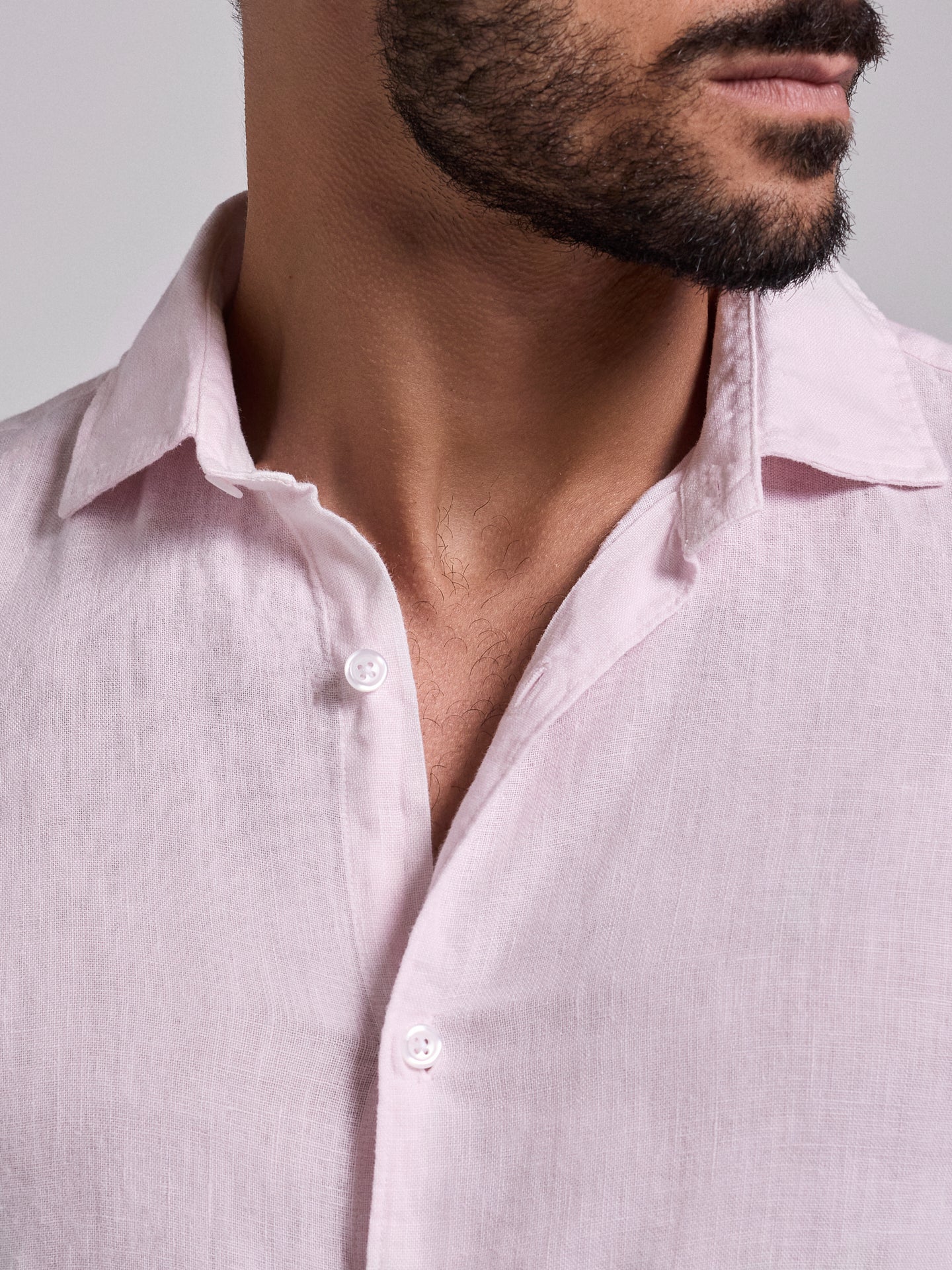 CAMISA LINHO ROSA MANGA COMPRIDA TAILORED FIT MARK BELLUCCI