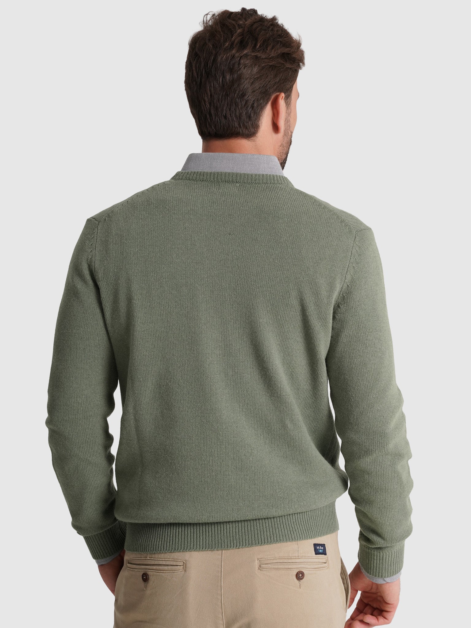 Pullover Lã Verde Manga Comprida Regular Fit Mr. Blue